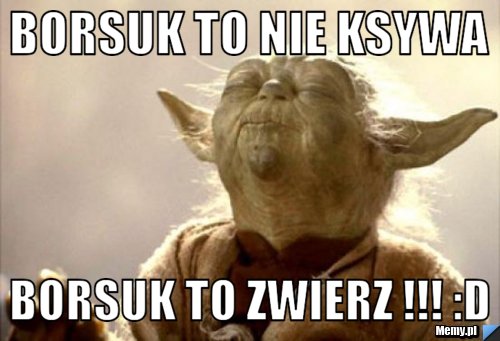 Borsuk to nie ksywa Borsuk to zwierz !!! :D