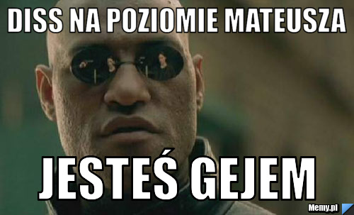 Diss na poziomie mateusza jesteś gejem