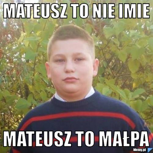 Mateusz to nie imie Mateusz to małpa