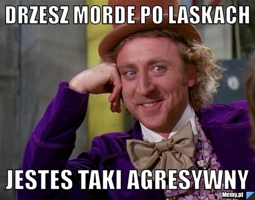Drzesz morde po laskach Jestes taki agresywny 