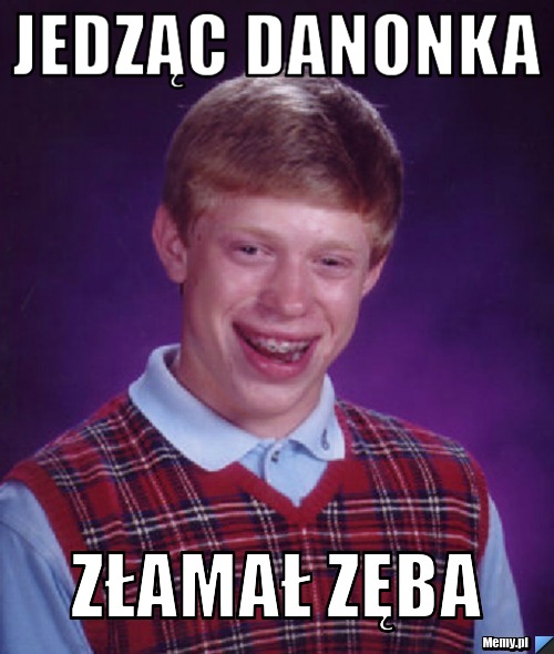 Jedząc danonka złamał zęba