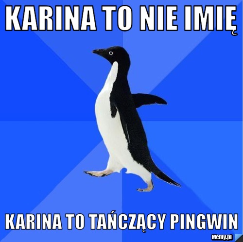 Karina to nie imię Karina to tańczący pingwin