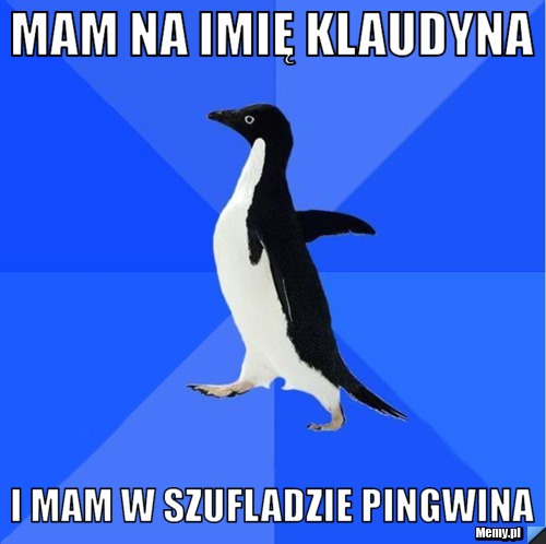 Mam na imię Klaudyna i mam w szufladzie pingwina