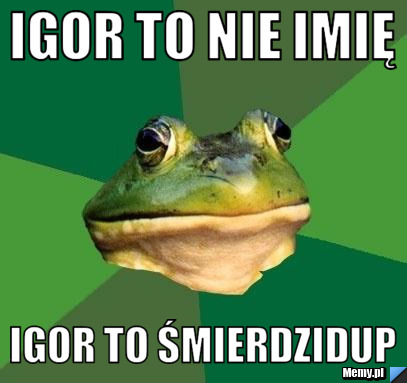 IGOR TO NIE IMIĘ IGOR TO ŚMIERDZIDUP