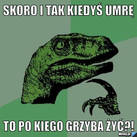 Skoro i tak kiedyś umrę to po kiego grzyba żyć?!