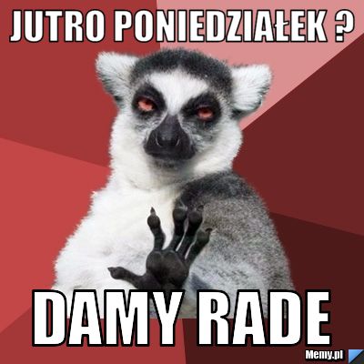 Jutro poniedziałek ?  damy rade