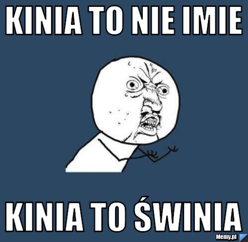 Kinia to nie imie  Kinia to świnia 