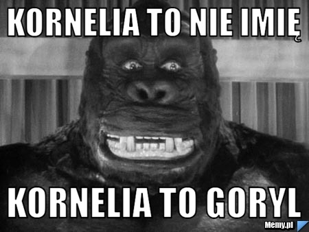 Kornelia to nie imię Kornelia to goryl