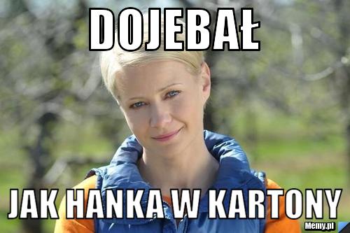 Dojebał Jak hanka w kartony