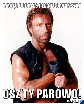 A więc dodałeś Pijanego Wonsza? Osz ty parówo!