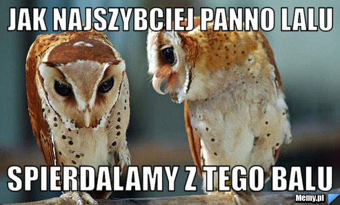 Jak najszybciej panno Lalu spierdalamy z tego balu