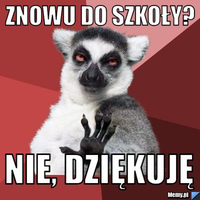 ZNOWU DO SZKOŁY? NIE, DZIĘKUJĘ