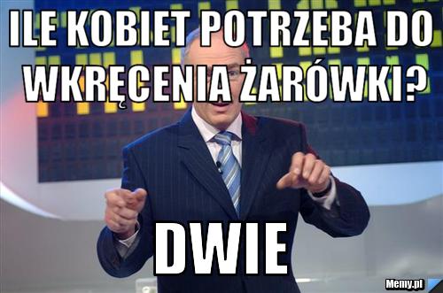 Ile kobiet potrzeba do wkręcenia żar&oacute;wki? dwie