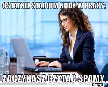 Ostatnie stadium nudy w pracy: zaczynasz czytać spamy.