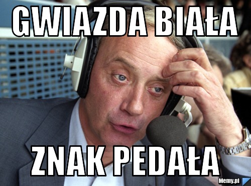 Gwiazda biała  znak pedała 