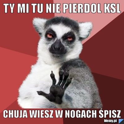 Ty mi tu nie pierdol ksl chuja wiesz w nogach śpisz