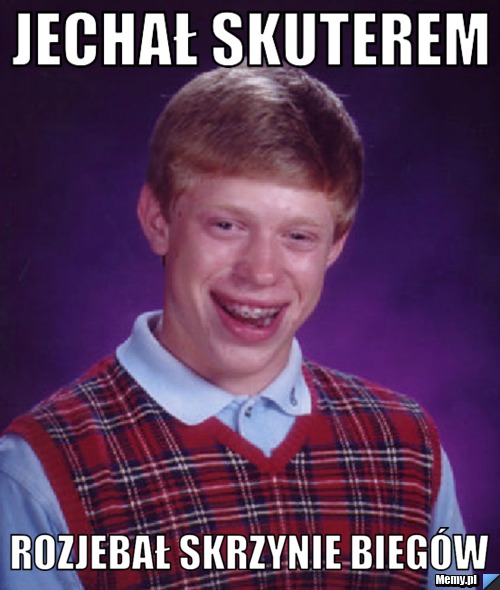 Jechał skuterem rozjebał skrzynie biegów