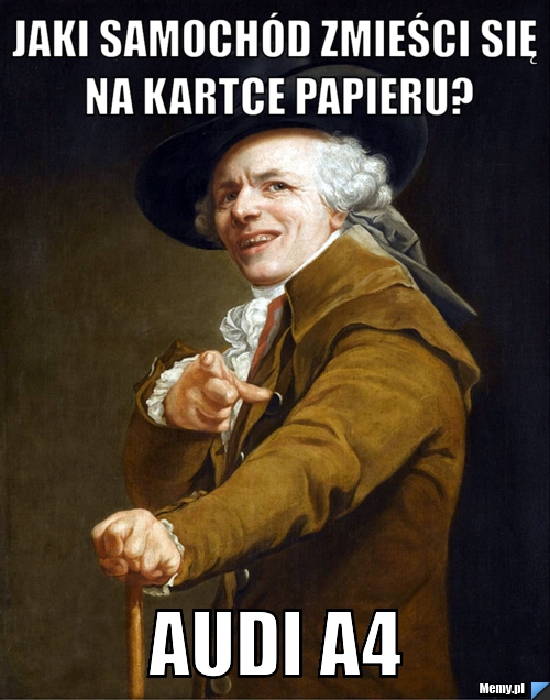 Jaki samochód zmieści się na kartce papieru? Audi A4