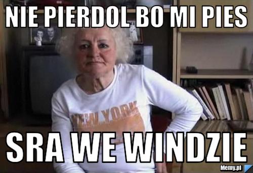 Nie pierdol bo mi pies sra we windzie 