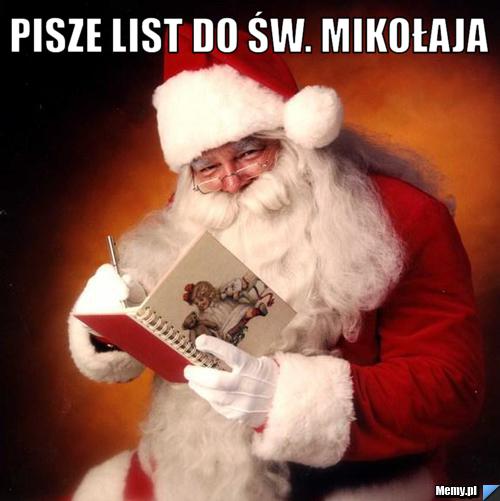 Pisze list do św. Mikołaja 
