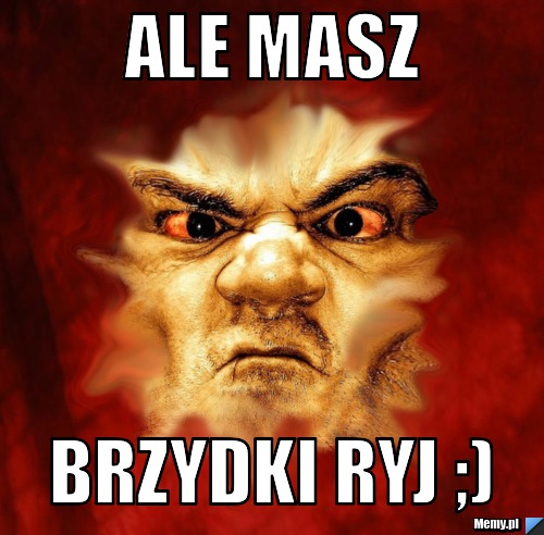 Ale Masz Brzydki ryj ;)
