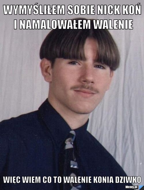 Wymyśliłem sobie nick Koń i namalowałem walenie więc wiem co to walenie konia dziwko