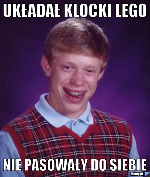 Układał klocki lego nie pasowały do siebie