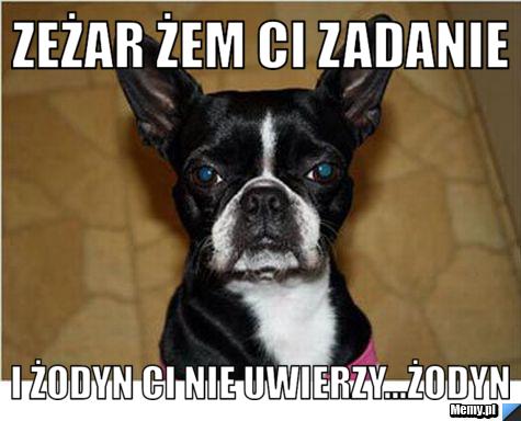 Zeżar żem ci zadanie i żodyn ci nie uwierzy...żodyn