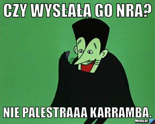 Czy wysłała go NRA? NIe Palestraaa Karramba.