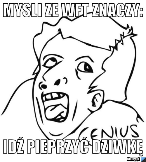 MYSLI ZE WFT ZNACZY: IDŹ PIEPRZYĆ DZIWKĘ