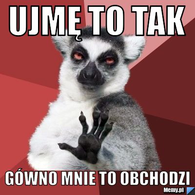 Ujmę to tak gówno mnie to obchodzi