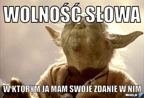 Wolność słowa  w kt&oacute;rym ja mam swoje zdanie w nim