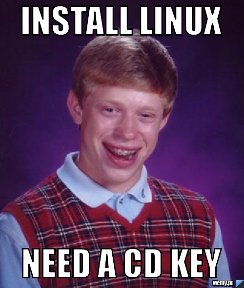 Install linux need a cd key