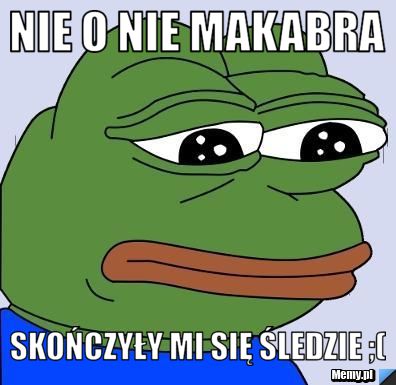 NIE O NIE MAKABRA SKOŃCZYŁY MI SIĘ ŚLEDZIE ;(