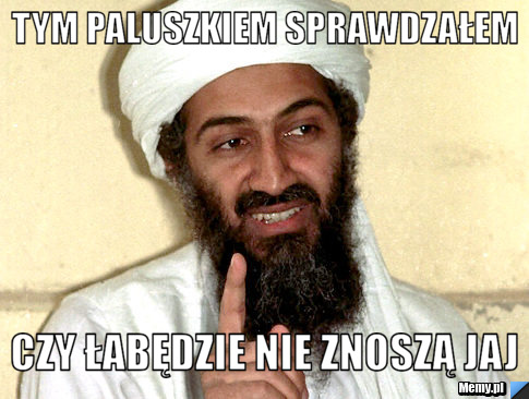 Tym paluszkiem sprawdzałem czy łabędzie nie znoszą jaj