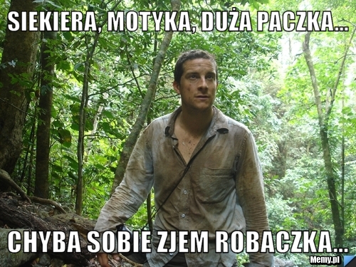 Siekiera, motyka, duża paczka... chyba sobie zjem robaczka...