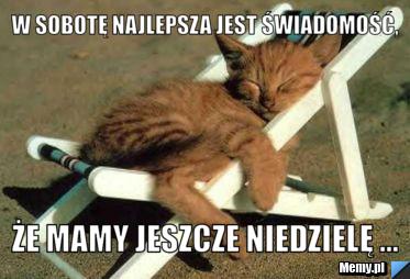 W SOBOTĘ NAJLEPSZA JEST ŚWIADOMOŚĆ,  ŻE MAMY JESZCZE NIEDZIELĘ ...