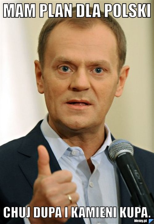 Mam plan dla polski chUJ dupa i kamieni kupa.
