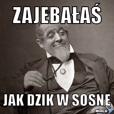 Zajebałaś  jak dzik w sosnę