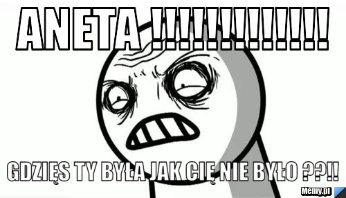 Aneta !!!!!!!!!!!!! gdzięs ty była jak cię nie było ??!!