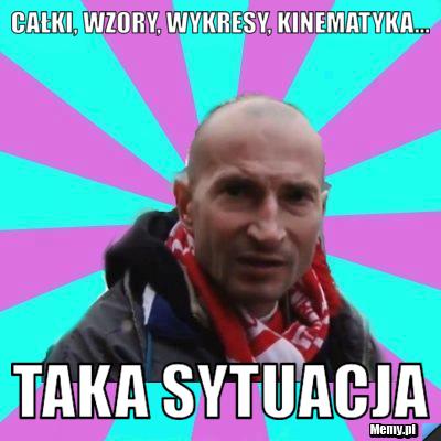 Całki, wzory, wykresy, kinematyka... taka sytuacja