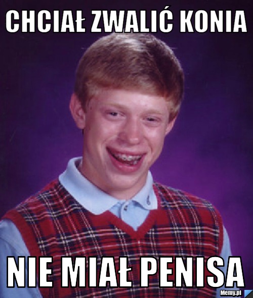 Chciał zwalić konia  Nie Miał Penisa 