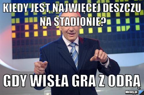 Kiedy jest najwięcej deszczu na stadionie? gdy wisła gra z odrą
