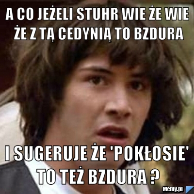A CO JEŻELI STUHR WIE ŻE WIE ŻE Z TĄ CEDYNIĄ TO BZDURA I SUGERUJE ŻE 'POKŁOSIE' TO TEŻ BZDURA ?