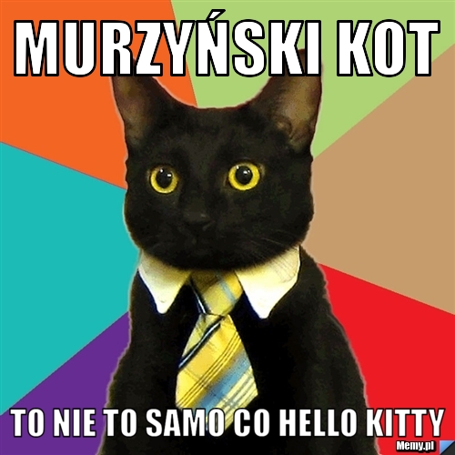 Murzyński kot to nie to samo co hello kitty