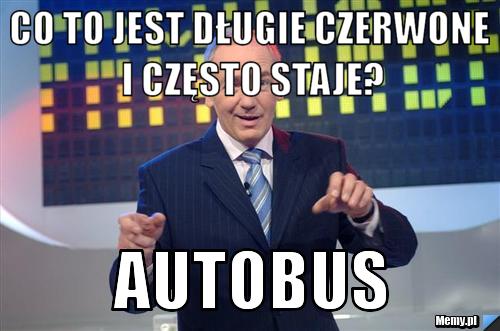 Co to jest długie czerwone i często staje? Autobus