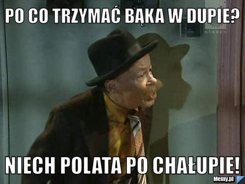 Po co trzymać bąka w dupie? Niech polata po chałupie!