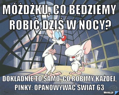 Móżdżku, co będziemy robić dziś w nocy?  Dokładnie to samo, co robimy każdej, Pinky: opanowywać świat 63