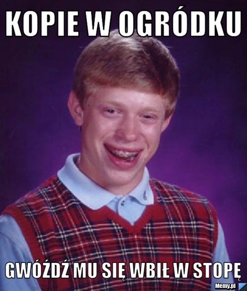 Kopie w ogródku  gwóźdź mu się wbił w stopę