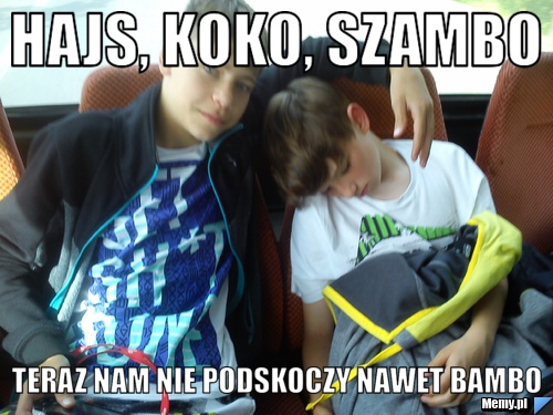 Hajs, koko, szambo Teraz nam nie podskoczy nawet Bambo